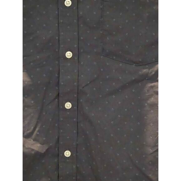 Goodfellow & Co Men’s Short Sleeve Button-Down Shirt – Navy Microprint Medium - Picture 2 of 4